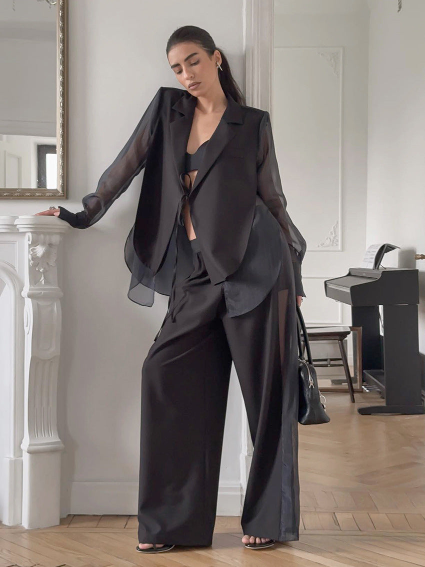 Completo blazer con maniche trasparenti Greer