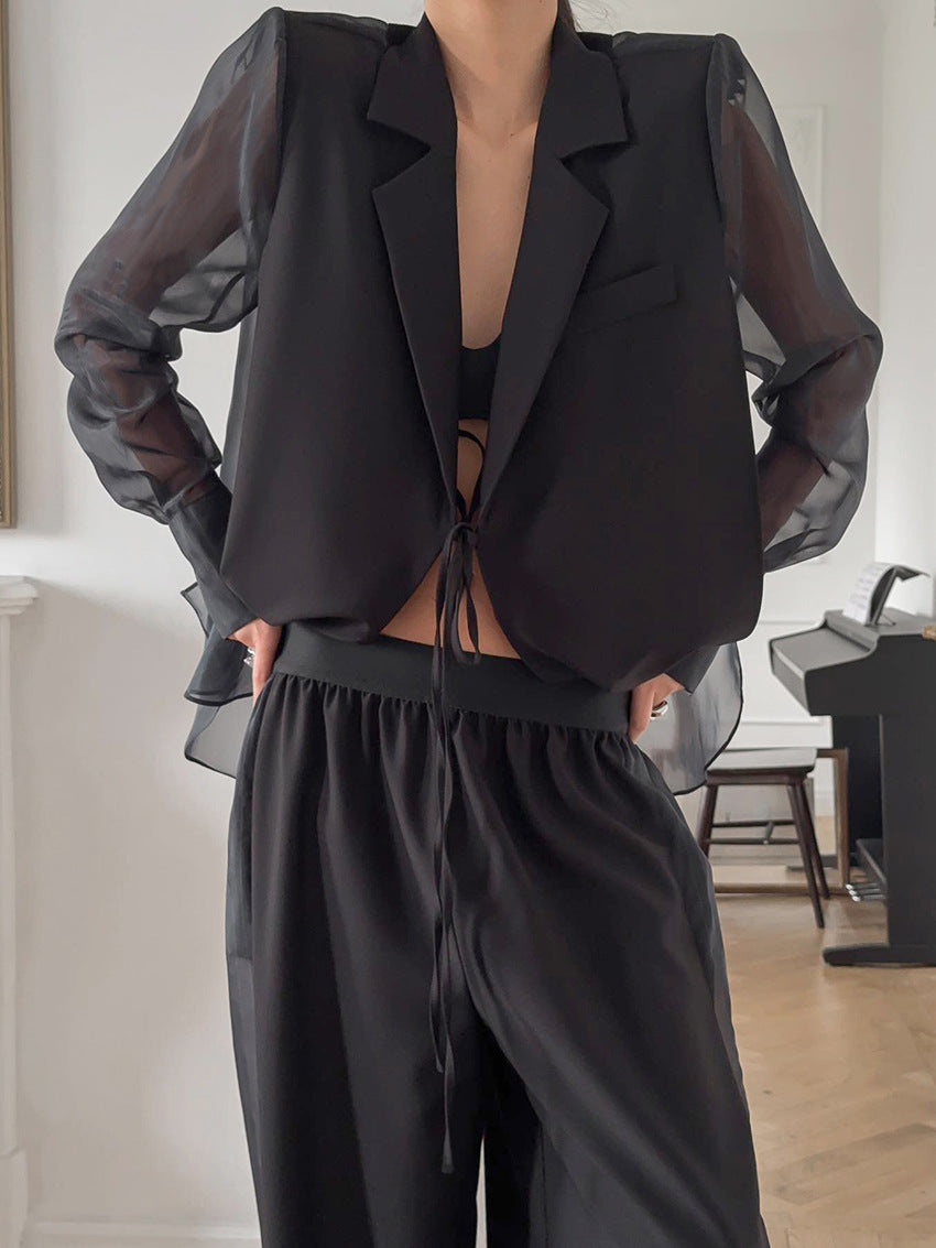 Completo blazer con maniche trasparenti Greer