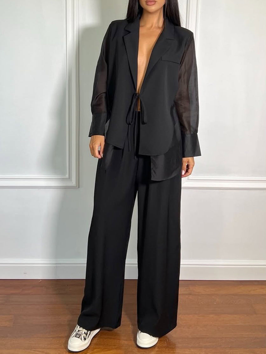 Completo blazer con maniche trasparenti Greer