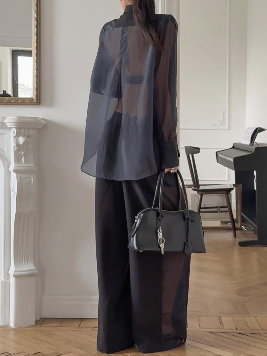 Completo blazer con maniche trasparenti Greer