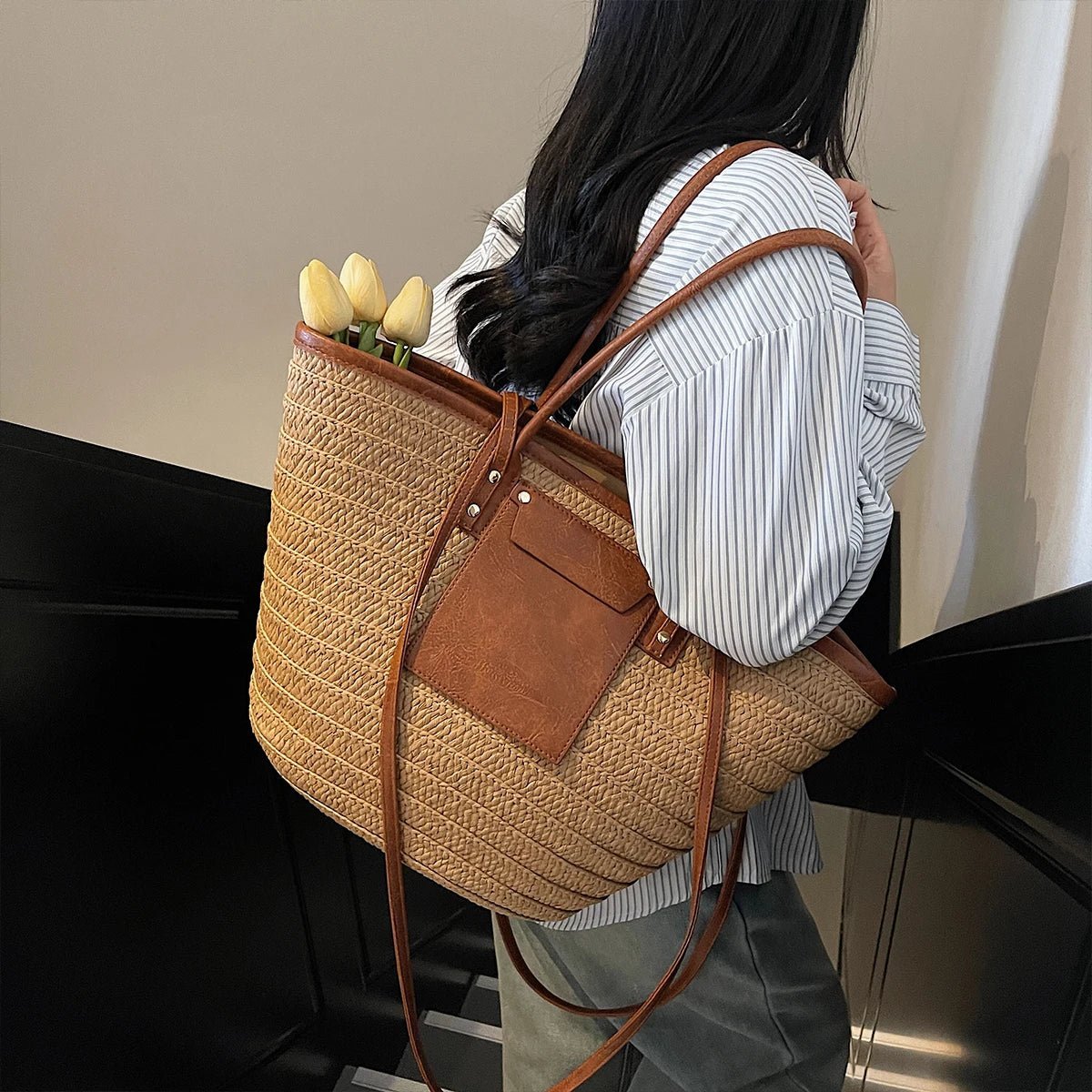 Borsa tote a spalla Tineke in tessuto