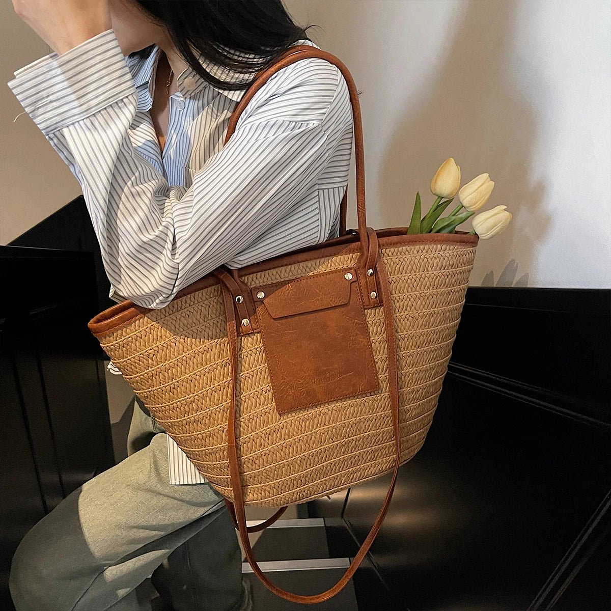 Borsa tote a spalla Tineke in tessuto