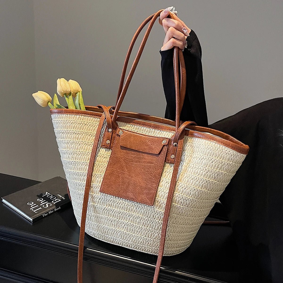 Borsa tote a spalla Tineke in tessuto