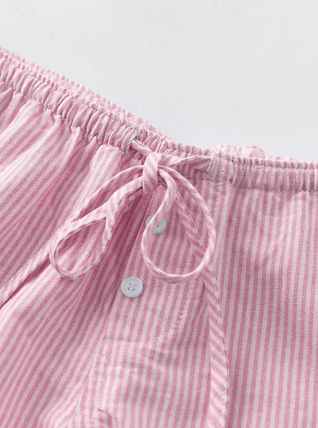 Shorts Tirzah a righe con elastico e vita bassa