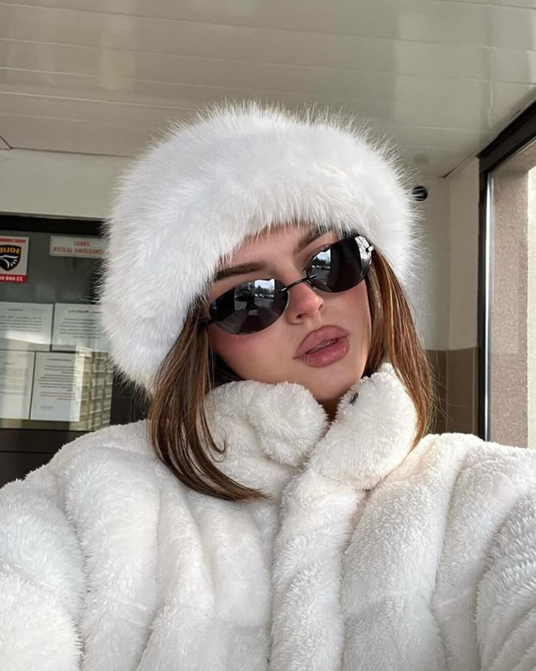 Cappello in pelliccia sintetica Tracy