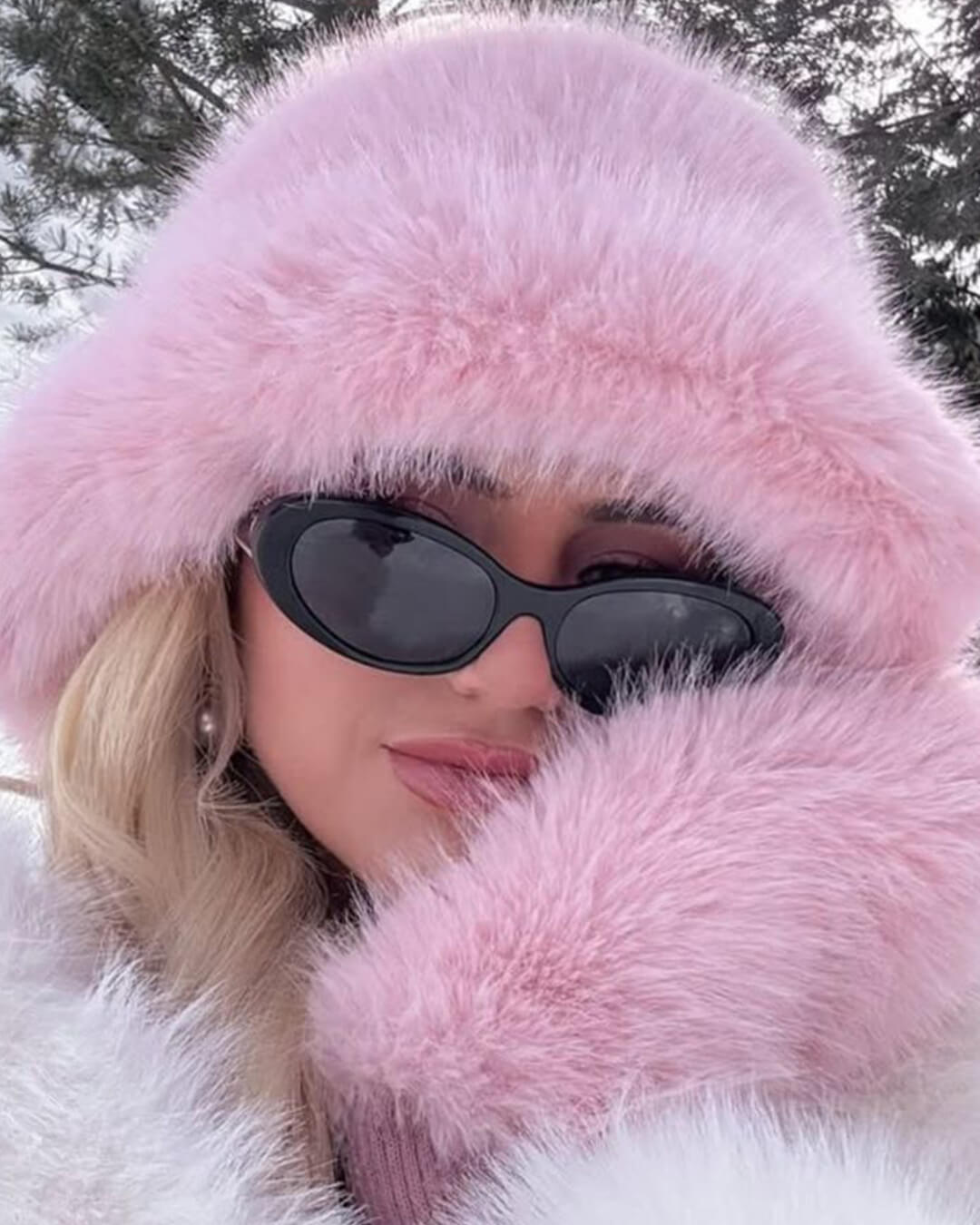 Cappello in pelliccia sintetica Tracy