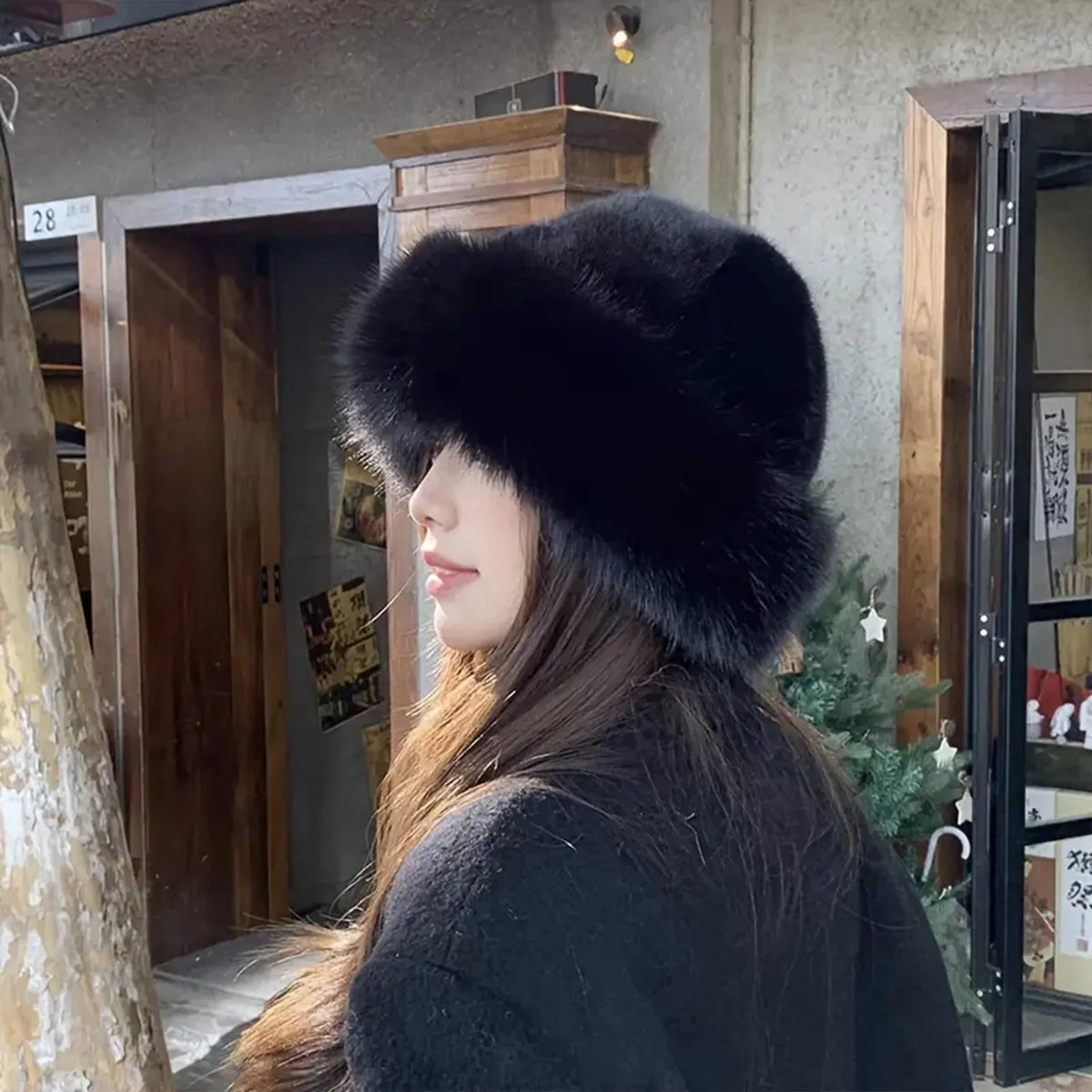 Cappello in pelliccia sintetica Tracy