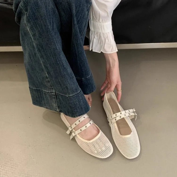 Ballerine in rete con fibbia Valerie