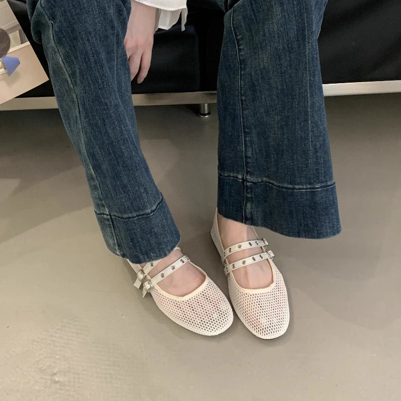 Ballerine in rete con fibbia Valerie