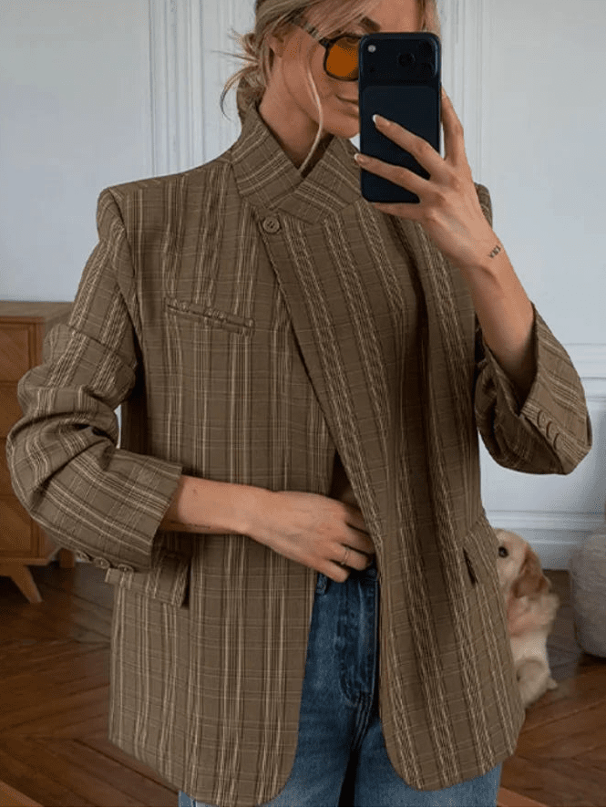 Giacca da completo Willow a righe con collo alto