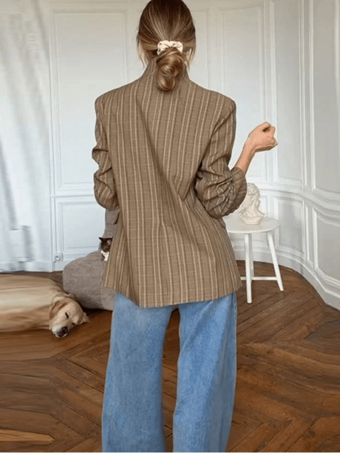 Giacca da completo Willow a righe con collo alto