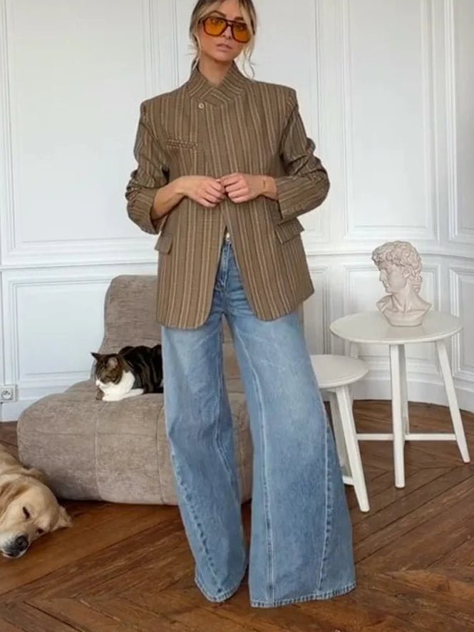 Giacca da completo Willow a righe con collo alto