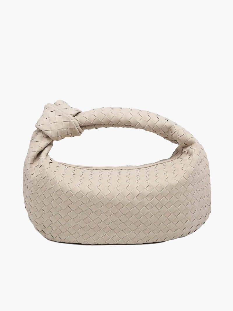 Borsa intrecciata media in camoscio