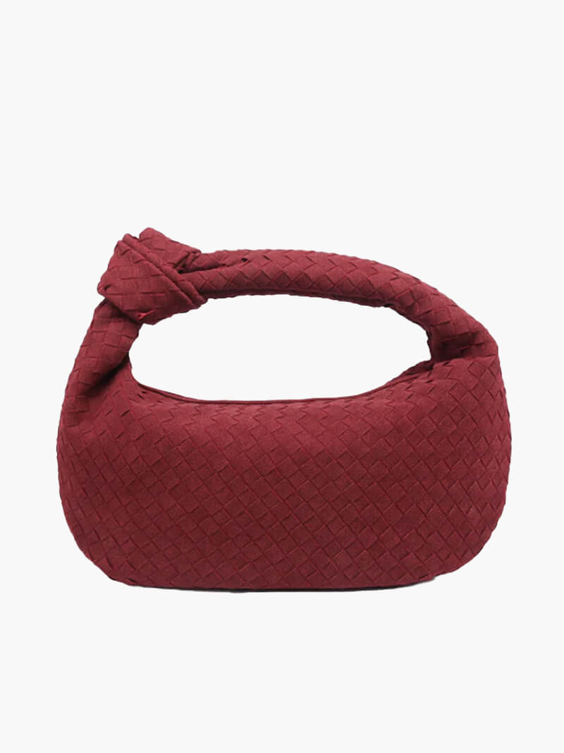 Borsa intrecciata media in camoscio