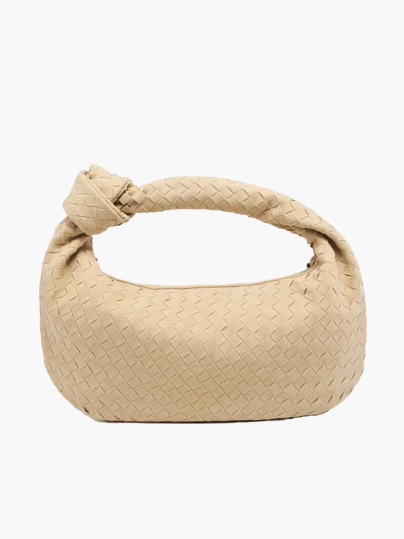 Borsa intrecciata media in camoscio