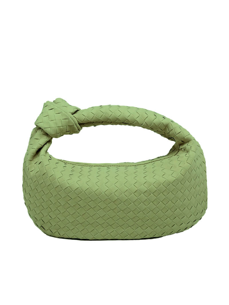 Borsa intrecciata media in camoscio