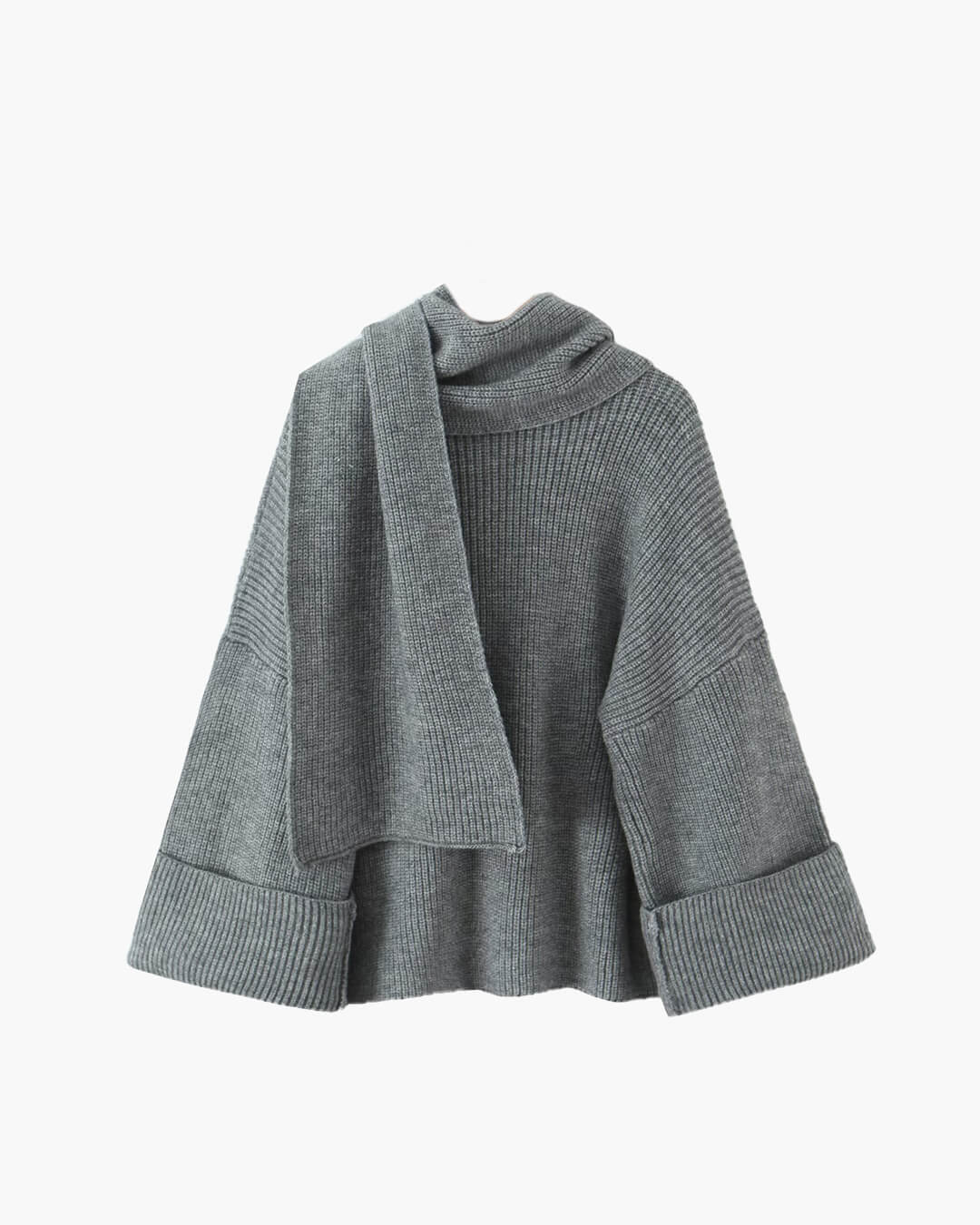 Pullover Xia in maglia morbida con sciarpa