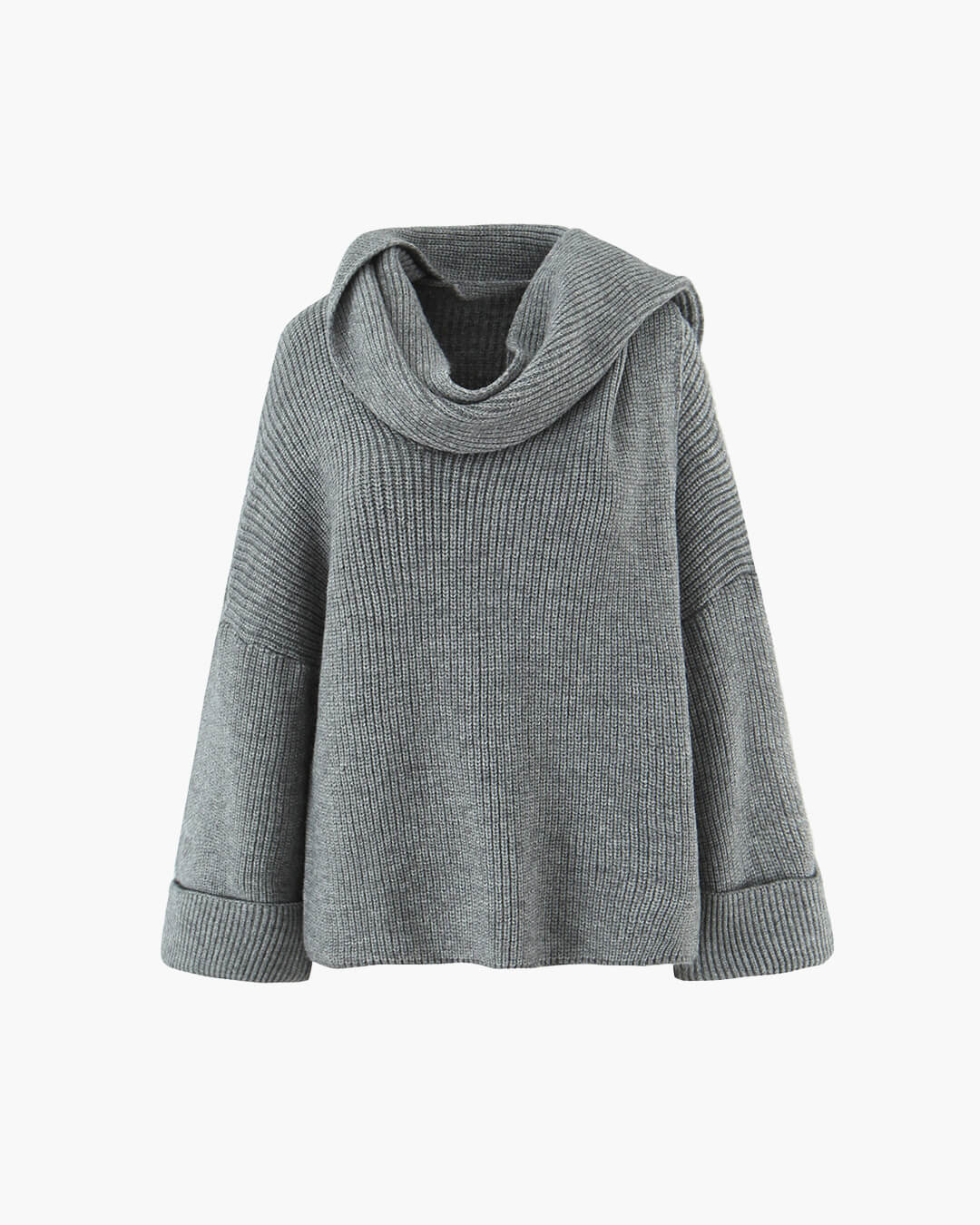 Pullover Xia in maglia morbida con sciarpa