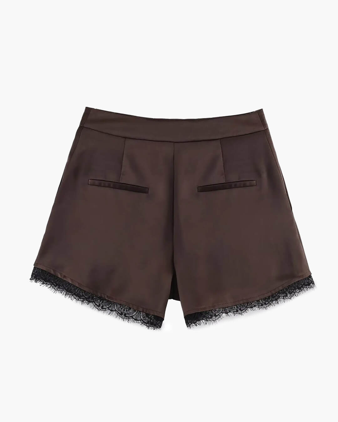 Mini shorts satinati Xylia con bordo in pizzo