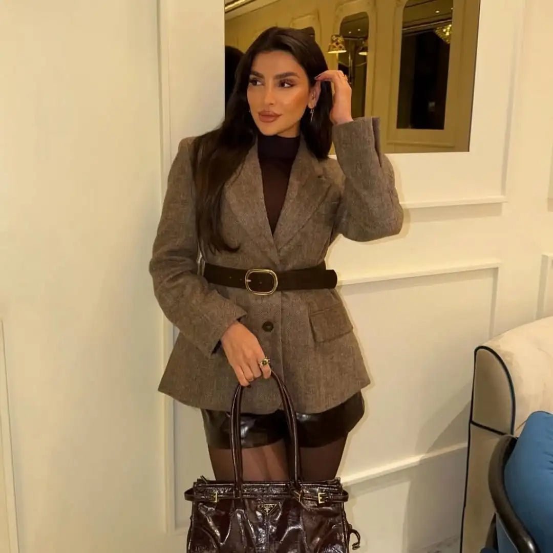 Blazer Yalina in spigato con cintura