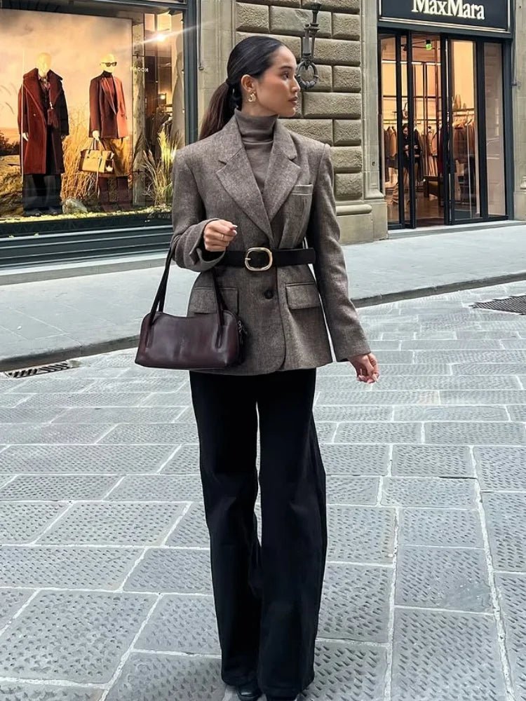 Blazer Yalina in spigato con cintura