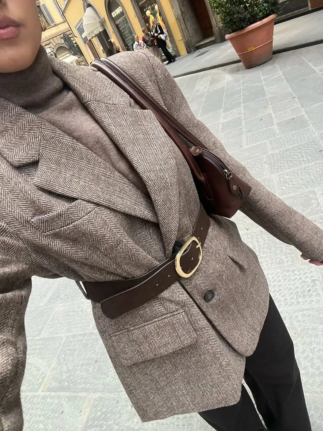 Blazer Yalina in spigato con cintura