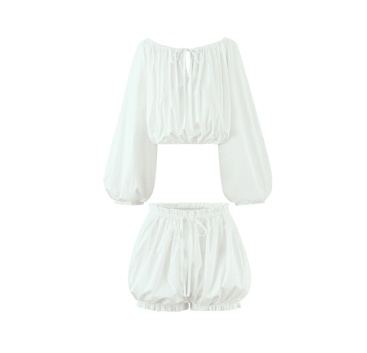 Set con top scivolato dalle spalle e shorts Zoe
