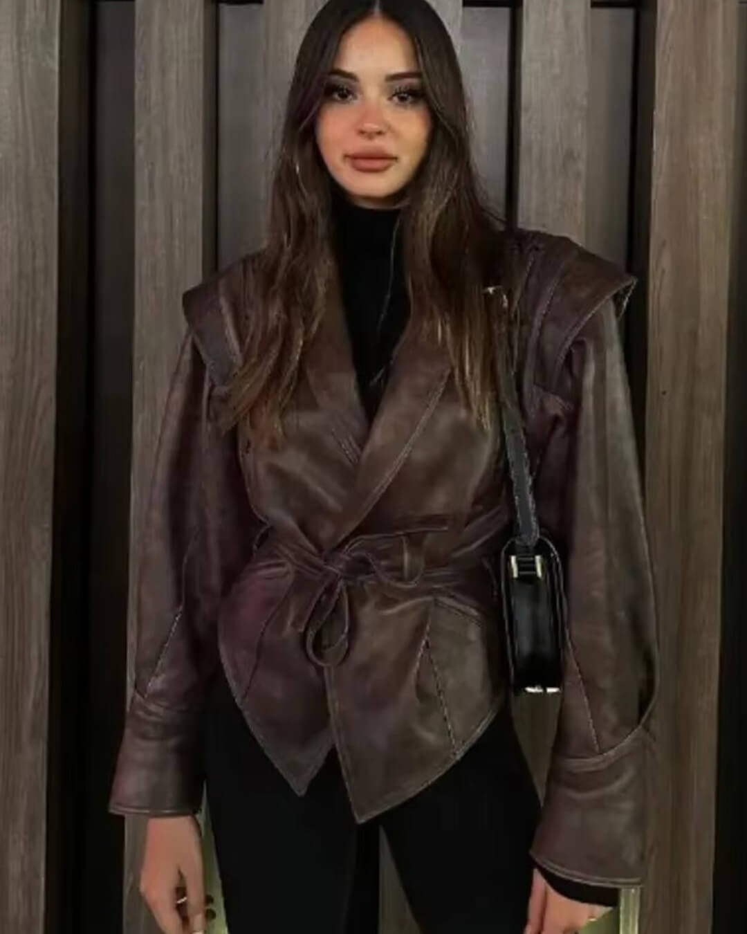 Giacca biker in pelle Zyra
