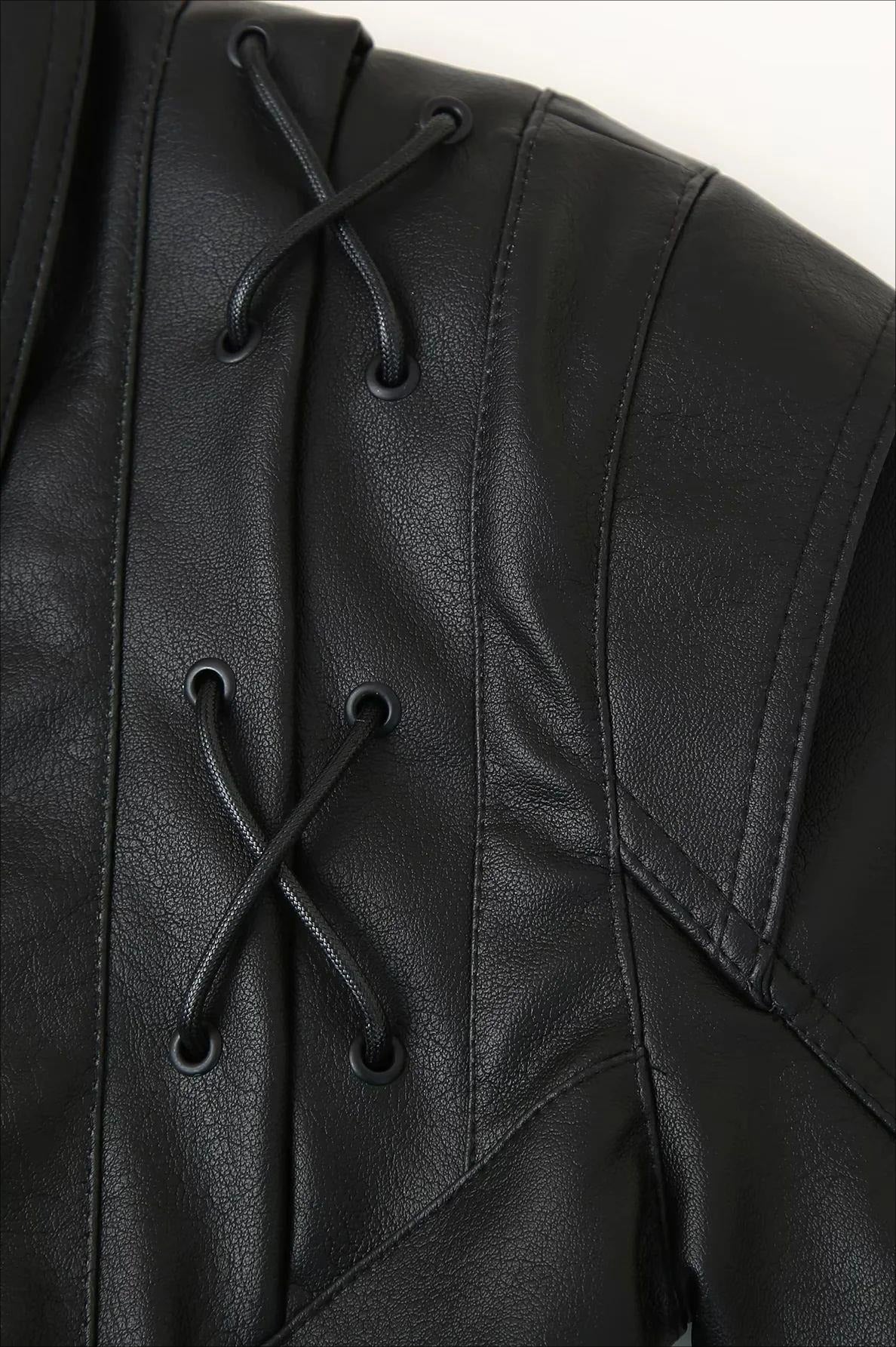 Giacca biker in pelle Zyra