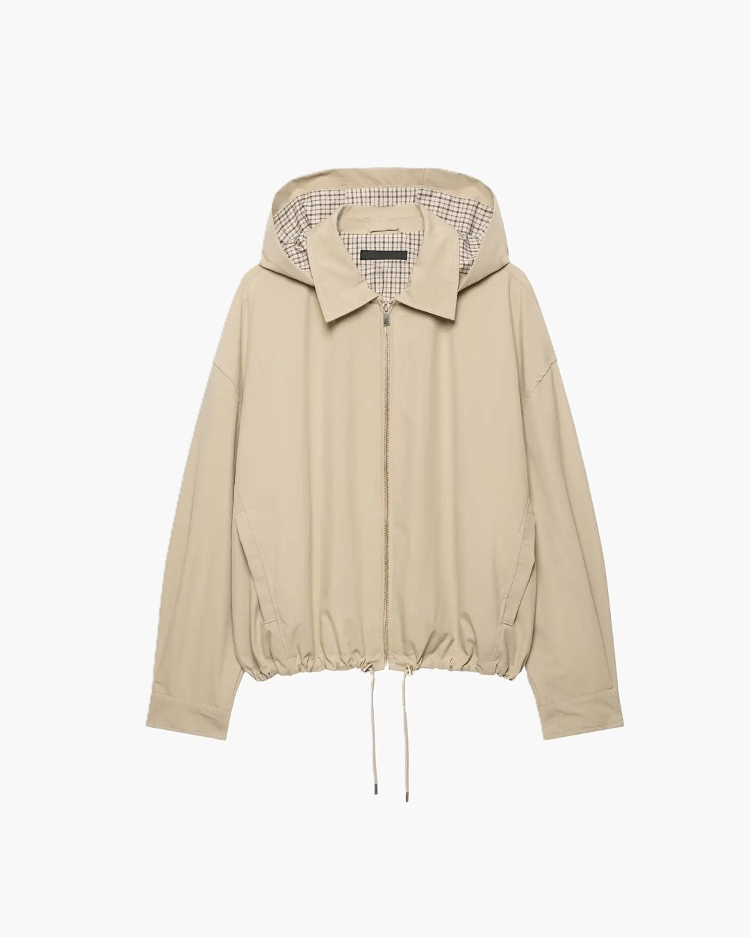 Tuva Hooded Zip Jacket in beige – product shot